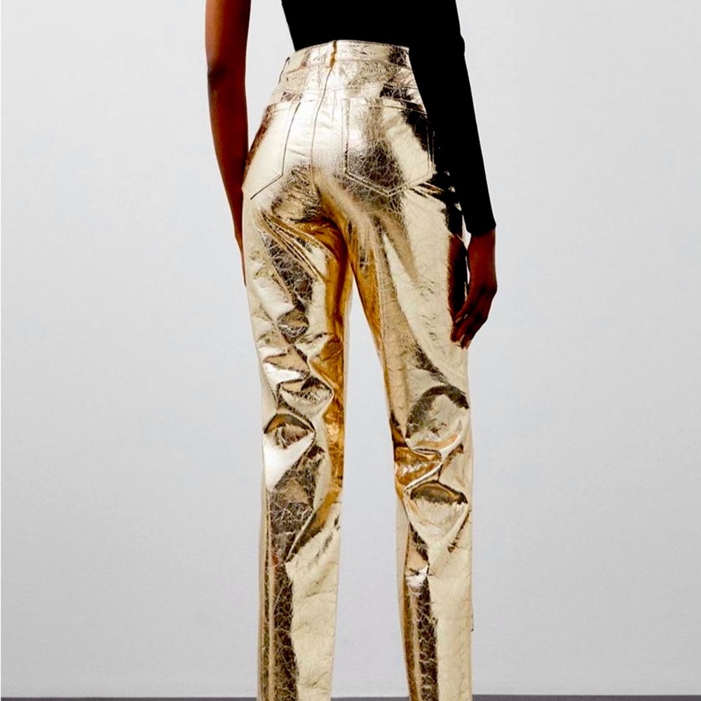 Gold metallic shiny jeans